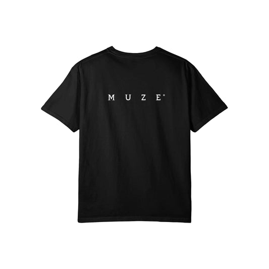 MUZE BLACK LABEL -【25SS MUZE® LOGO T-SHIRT(BLACK×WHITE)】ミューズ ロゴ Tシャツ ブラック ホワイト