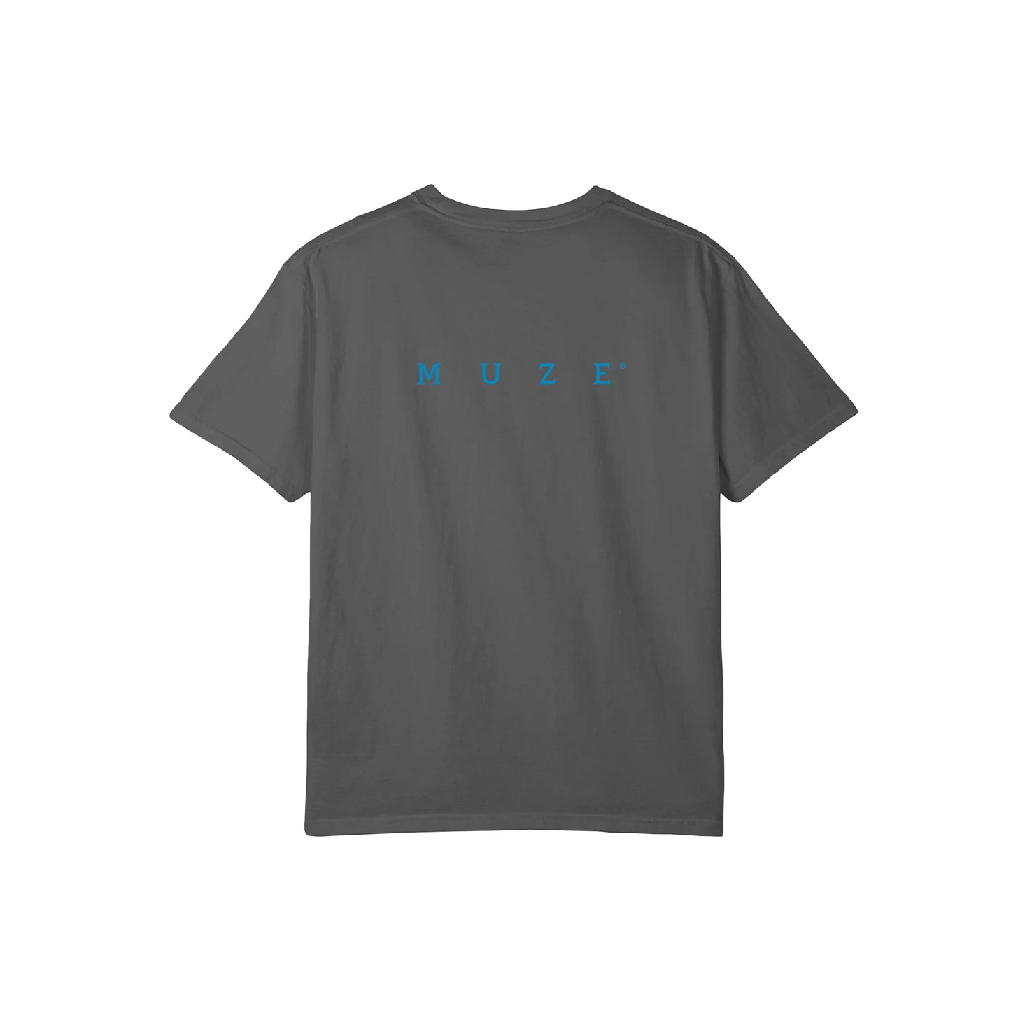 MUZE BLACK LABEL -【25SS MUZE® LOGO T-SHIRT(PIGMENT BLACK×TURQUOISE)】ミューズ ロゴ Tシャツ ピグメント ブラック ターコイズ
