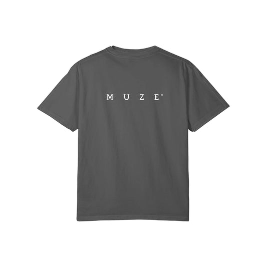 MUZE BLACK LABEL -【25SS MUZE® LOGO T-SHIRT(PIGMENT BLACK×WHITE)】ミューズ ロゴ Tシャツ ピグメント ブラック ホワイト