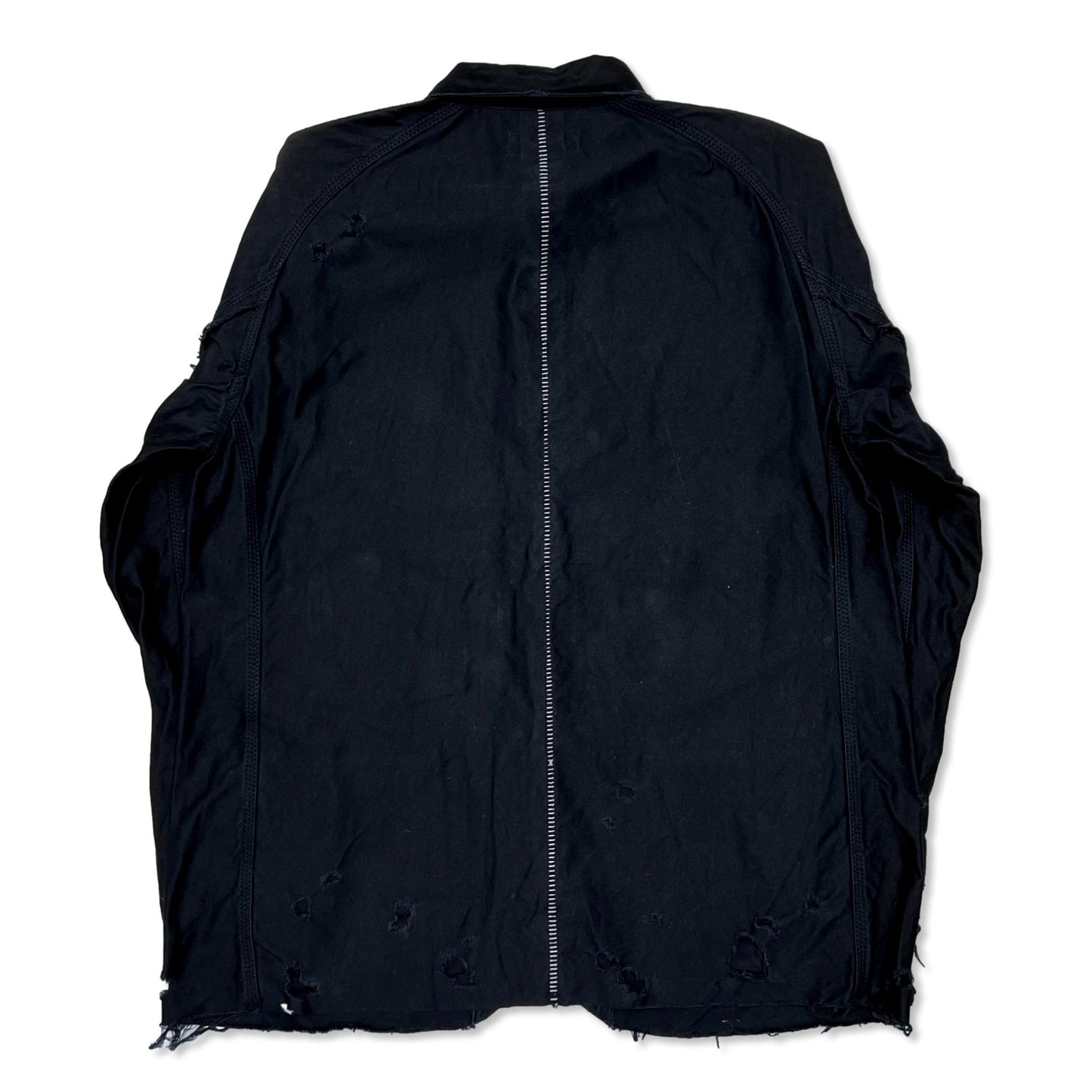 MINUS -【Chore Jacket With Damaged(PIGMENT DYED MOLESKIN)(BLACK)】マイナス チョア ジャケット ダメージ ブラック