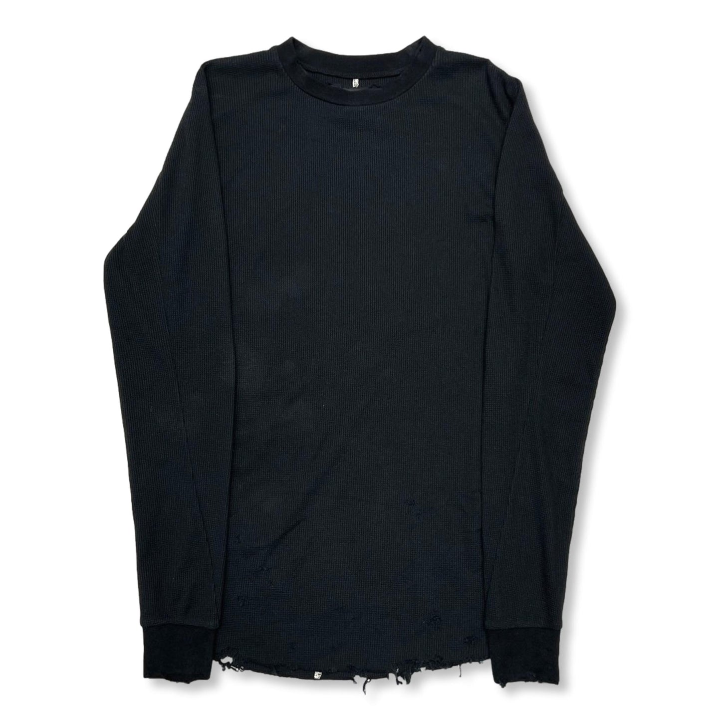 MIMUS - 【Combat Long Thermal With Damaged(CLASSIC WAFFLE KNIT)(BLACK)】マイナス ロング サーマル ダメージ ブラック