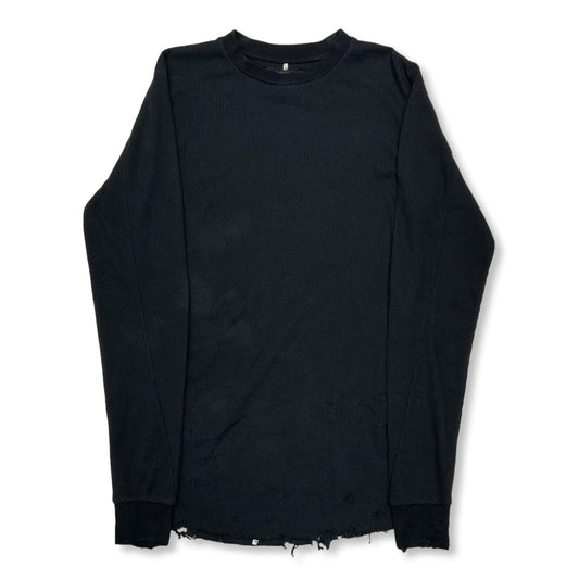 MIMUS - 【Combat Long Thermal With Damaged(CLASSIC WAFFLE KNIT)(BLACK)】マイナス ロング サーマル ダメージ ブラック