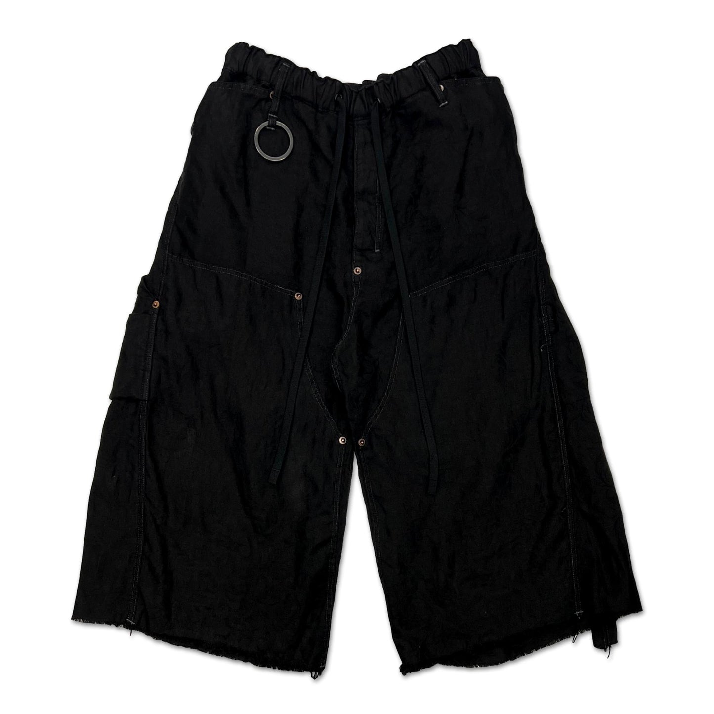 MINUS -【Easy Work Short With Garment Dyed (ITALIAN AIRFORCE TABLE CLOTH)(BLACK)】マイナス イージー ショーツ ガーメント ダイ イタリアン 空軍 テーブルクロス ブラック