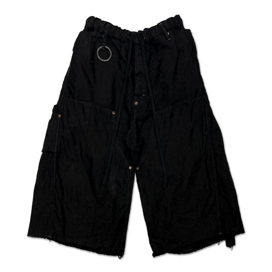 MINUS -【Easy Work Short With Garment Dyed (ITALIAN AIRFORCE TABLE CLOTH)(BLACK)】マイナス イージー ショーツ ガーメント ダイ イタリアン 空軍 テーブルクロス ブラック