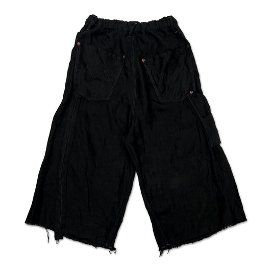 MINUS -【Easy Work Short With Garment Dyed (ITALIAN AIRFORCE TABLE CLOTH)(BLACK)】マイナス イージー ショーツ ガーメント ダイ イタリアン 空軍 テーブルクロス ブラック