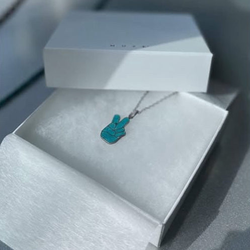 MUZE × WWM【PEACE FUCK NECKLACE(SV925)】ピース ファック ネックレス シルバー ターコイズ