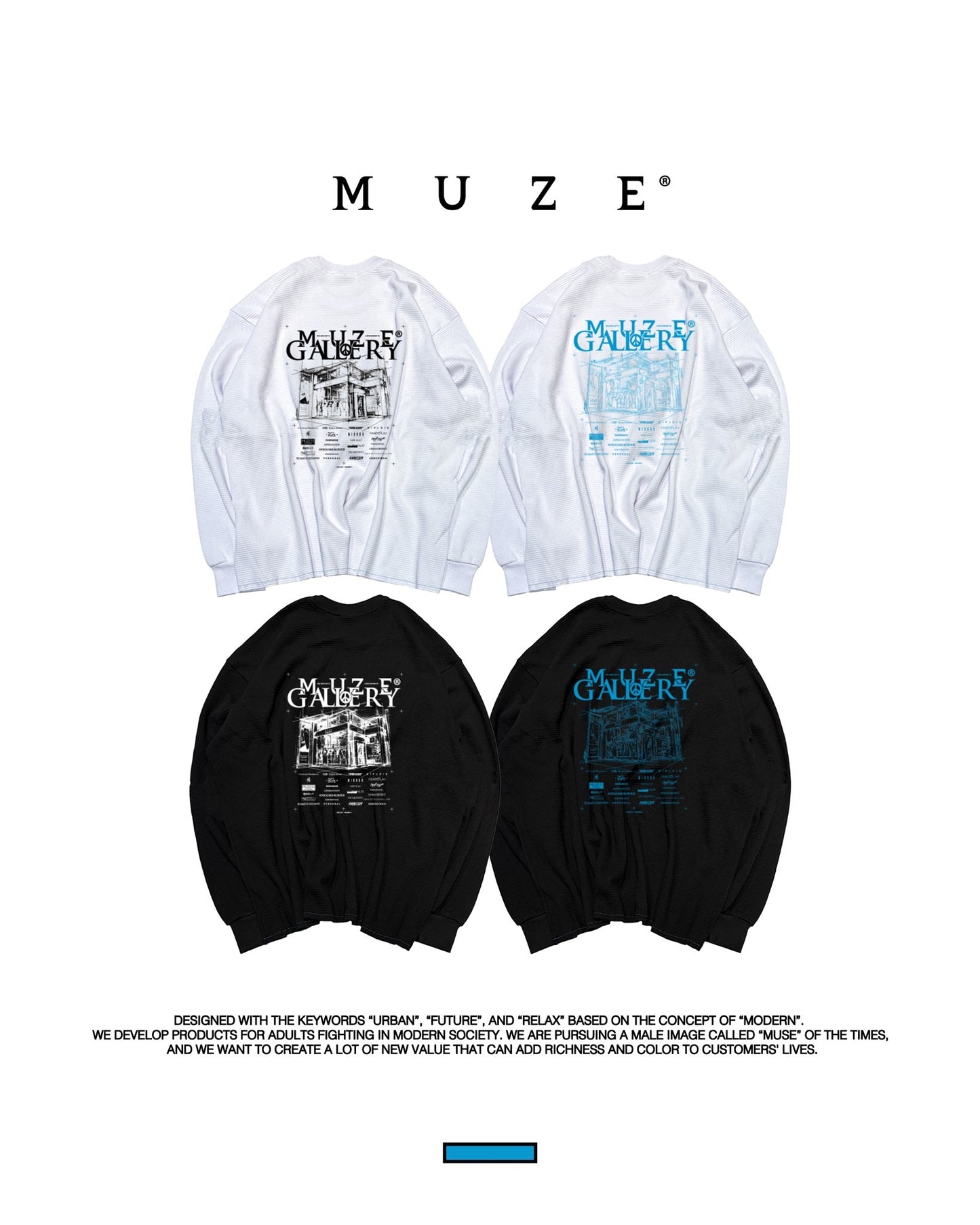 【受注生産限定】MUZE®︎ BLACK LABEL -【MUZE GALLERY 2018-2026 THERMAL L/S T-SH】ミューズ ギャラリー サーマル Tシャツ