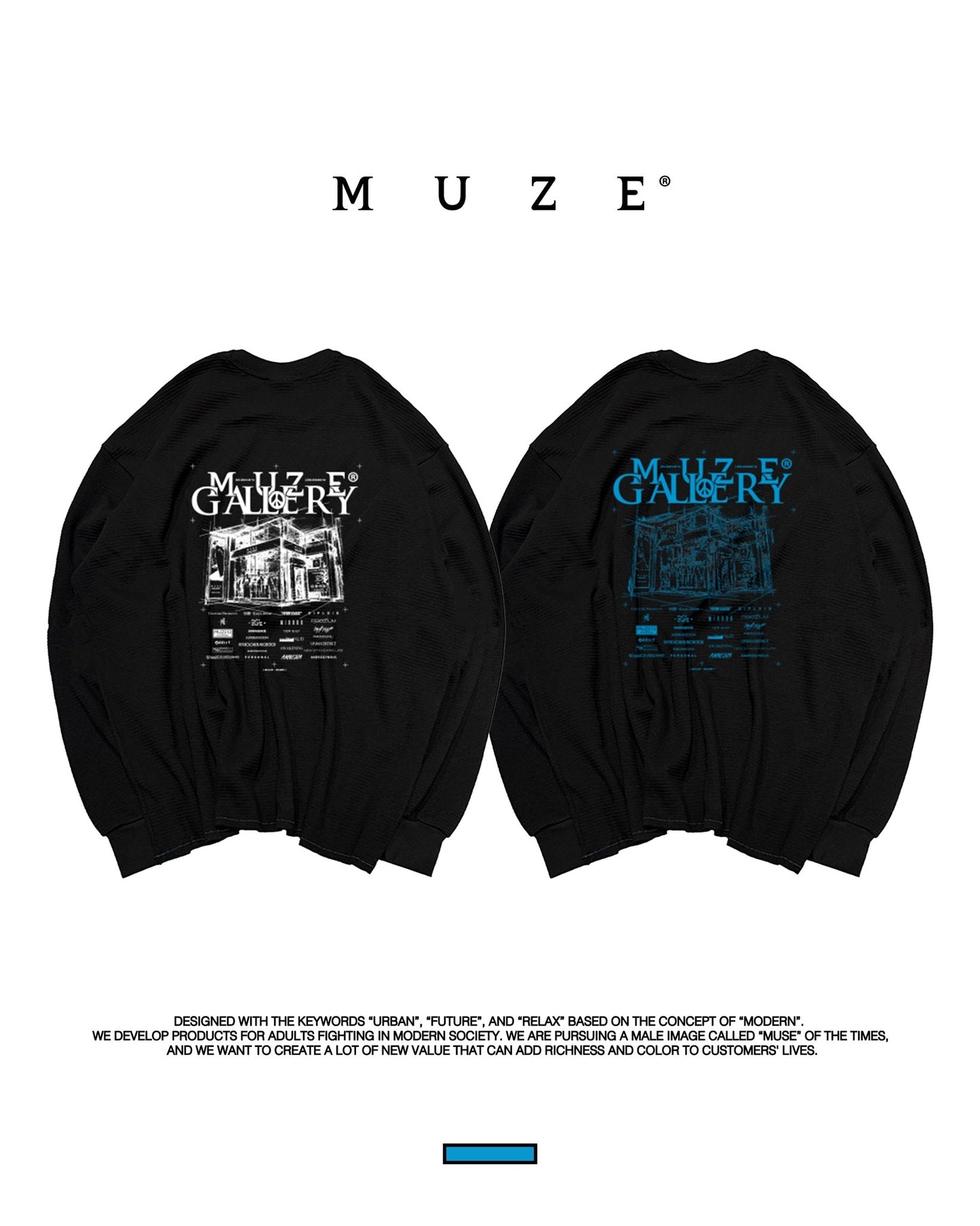 【受注生産限定】MUZE®︎ BLACK LABEL -【MUZE GALLERY 2018-2026 THERMAL L/S T-SH】ミューズ ギャラリー サーマル Tシャツ