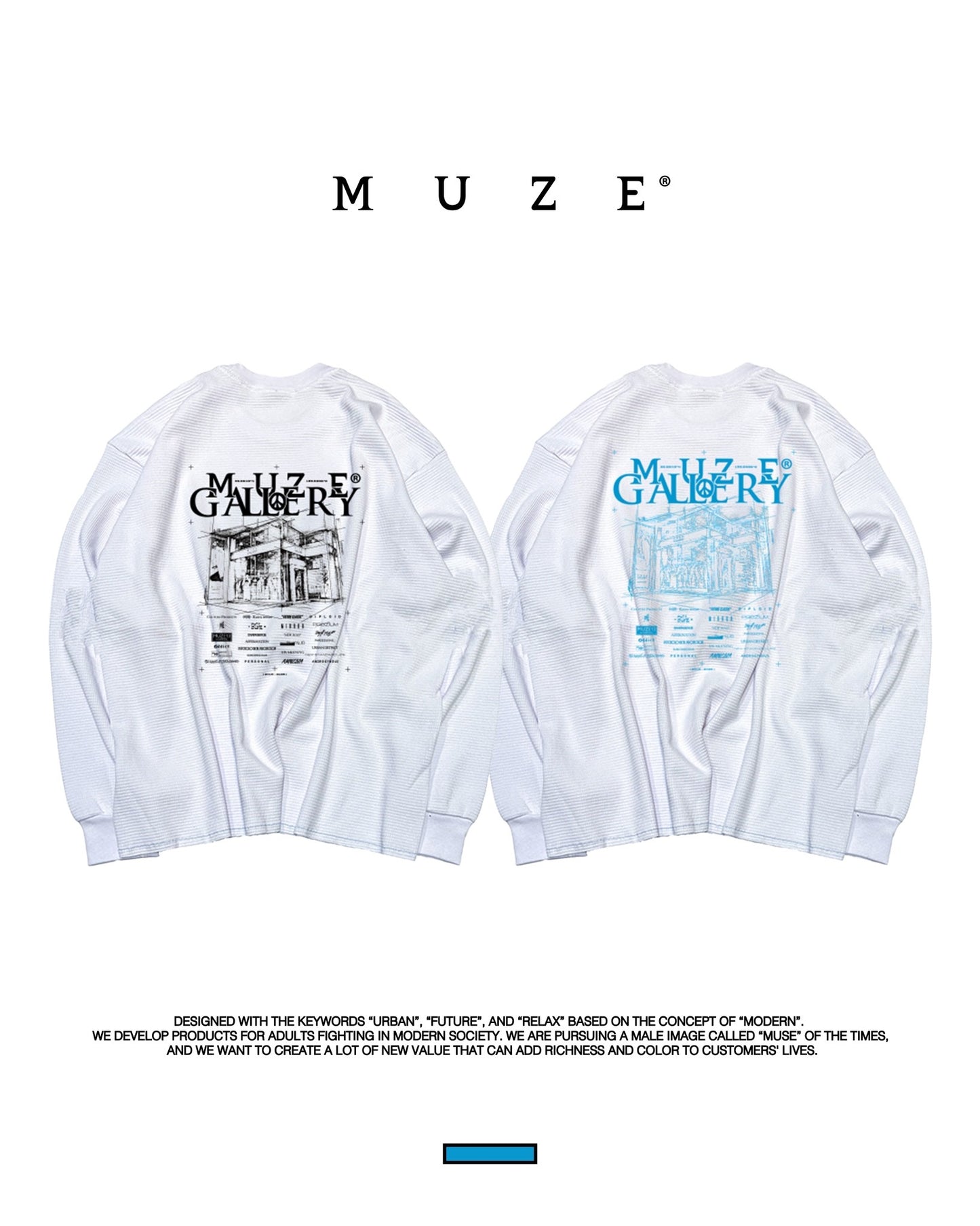 【受注生産限定】MUZE®︎ BLACK LABEL -【MUZE GALLERY 2018-2026 THERMAL L/S T-SH】ミューズ ギャラリー サーマル Tシャツ
