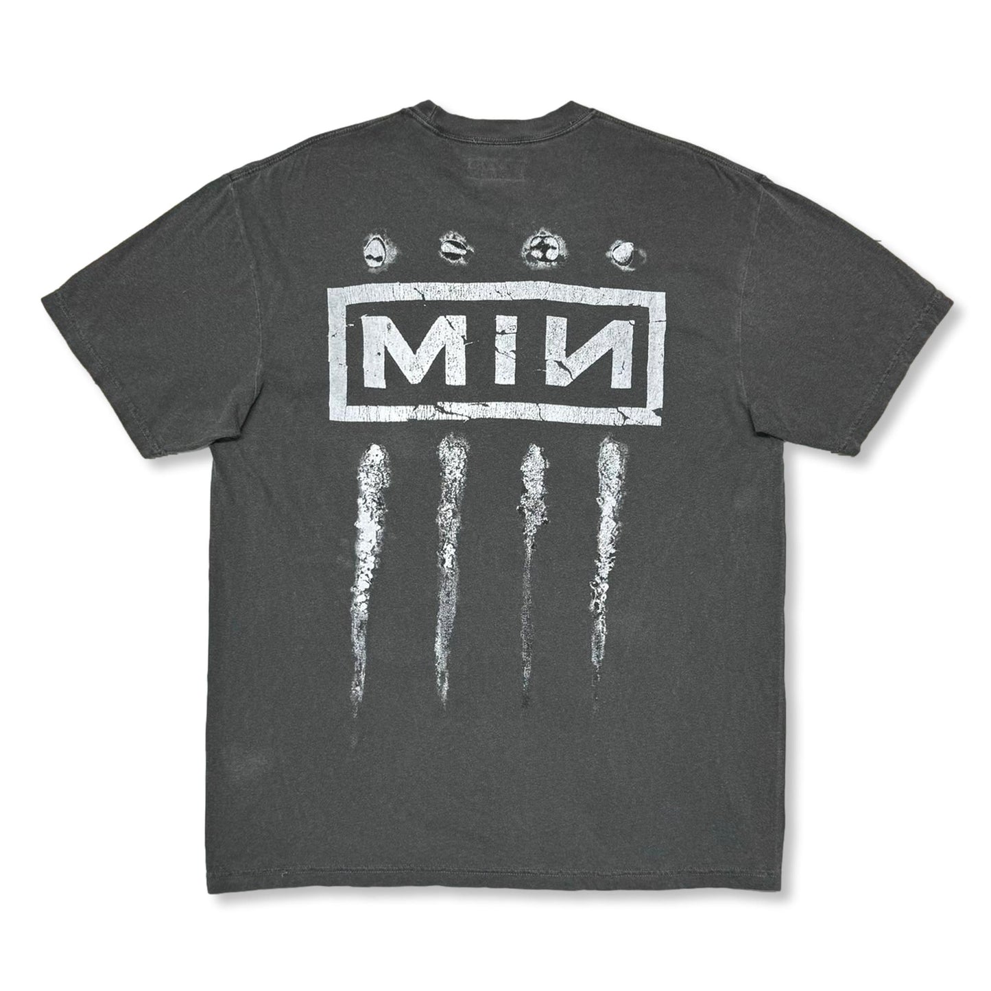 MINUS -【BOOTLEG TEE(MONOCHROMESHINE)(10 YEARS BLACK)】マイナス グラフィック Tシャツ モノクロ ヴィンテージ ブラック