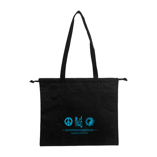 MUZE -【MUZE Tyveck®︎ PURSE TOTE BAG(BLACK×TURQUOISE)】ミューズ タイベック 巾着 トート バッグ ブラック ターコイズ