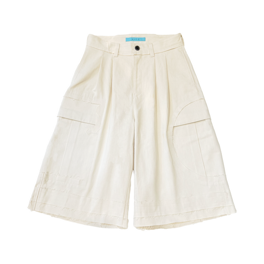 MUZE TURQUOISE LABEL -【FORM FOLLOWS FUNCTION DENIM SHORTS(WHITE)】ミューズ デニム ショーツ カーゴ ホワイト