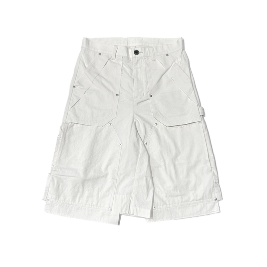 MUZE TURQUOISE LABEL -【CORDURA®︎ WASHER PAINTER SHORTS (WHITE)】ミューズ コーデュラ ペインター ショーツ ホワイト