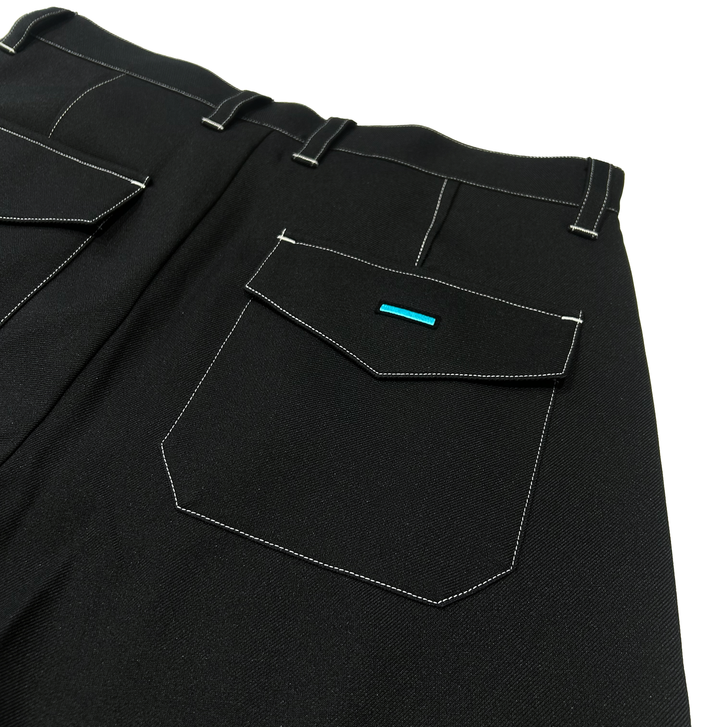 MUZE TURQUOISE LABEL -【LESS IS MORE WIDE PANTS (BLACK×WHITE）】ミューズ レスイズモアワイドパンツ ブラック ホワイト