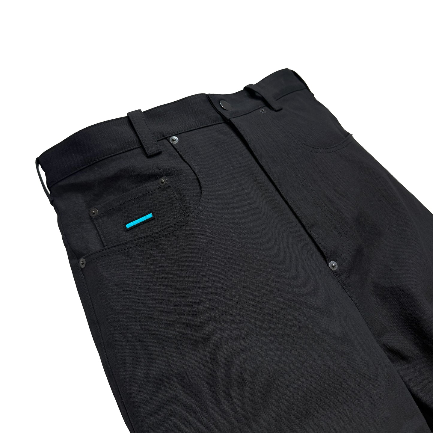 MUZE TURQUOISE LABEL - RIGID DARTS DENIM TROUSERS(BLACK)ミューズ リジッド ダーツ デニム トラウザー ブラック