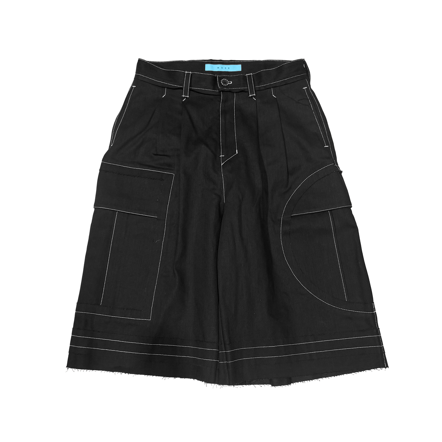 MUZE TURQUOISE LABEL -【FORM FOLLOWS FUNCTION DENIM SHORTS(BLACK)】ミューズ デニム ショーツ カーゴ ブラック