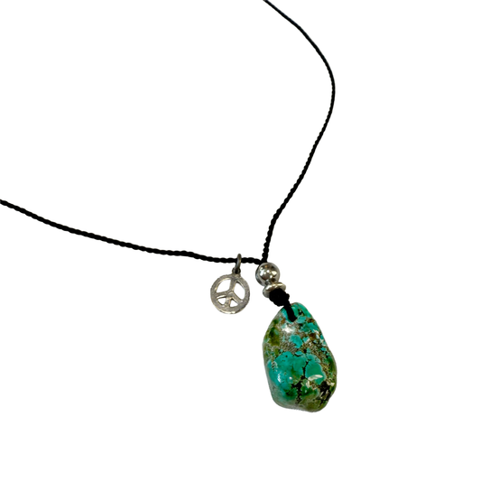 MUZE TURQUOISE LABEL × SunKu -【SILK ROPE TURQUOISE NECKLACE(BLACK)】ミューズ サンク シルク ロープ ターコイズ ネックレス ブラック
