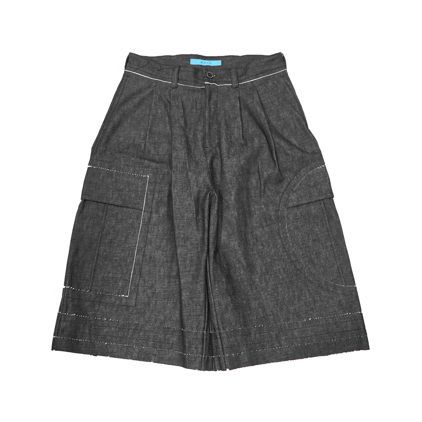 MUZE TURQUOISE LABEL -【FORM FOLLOWS FUNCTION DENIM SHORTS(BLACK×WHITE)】ミューズ デニム ショーツ カーゴ ブラック ホワイト