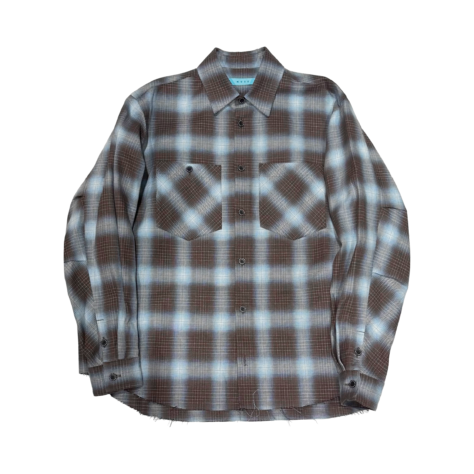MUZE TURQUOISE LABEL - 【INDIGO TWILL CHECK SHIRT (BROWN