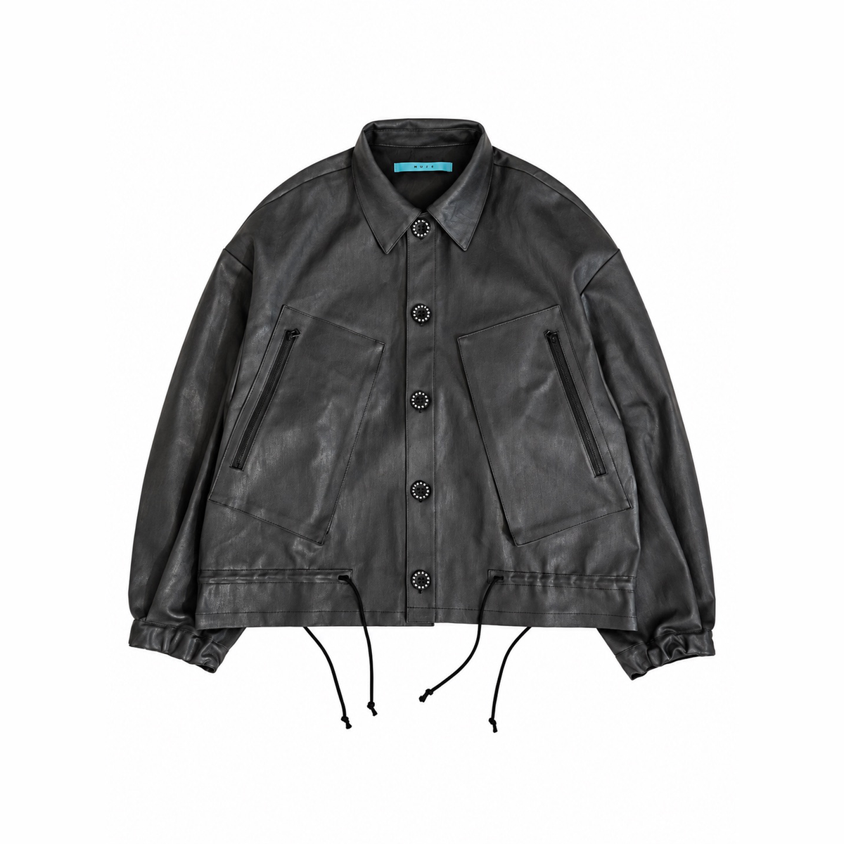 MUZE TURQUOISE LABEL -【COATING DENIM SHORT BLOUSON】ミューズ コーティング デニム ショート ブルゾン