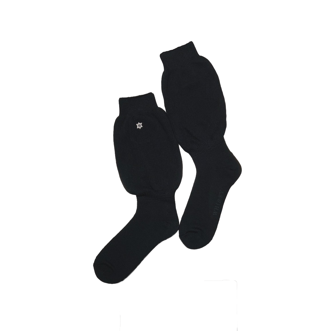 MINUUS TIMELESS ×WHIMSY -【Logo Socks(LOOSE FIT)(PURE BLACK)】マイナス ウィムジー ロゴ ソックス ルーズ ブラック