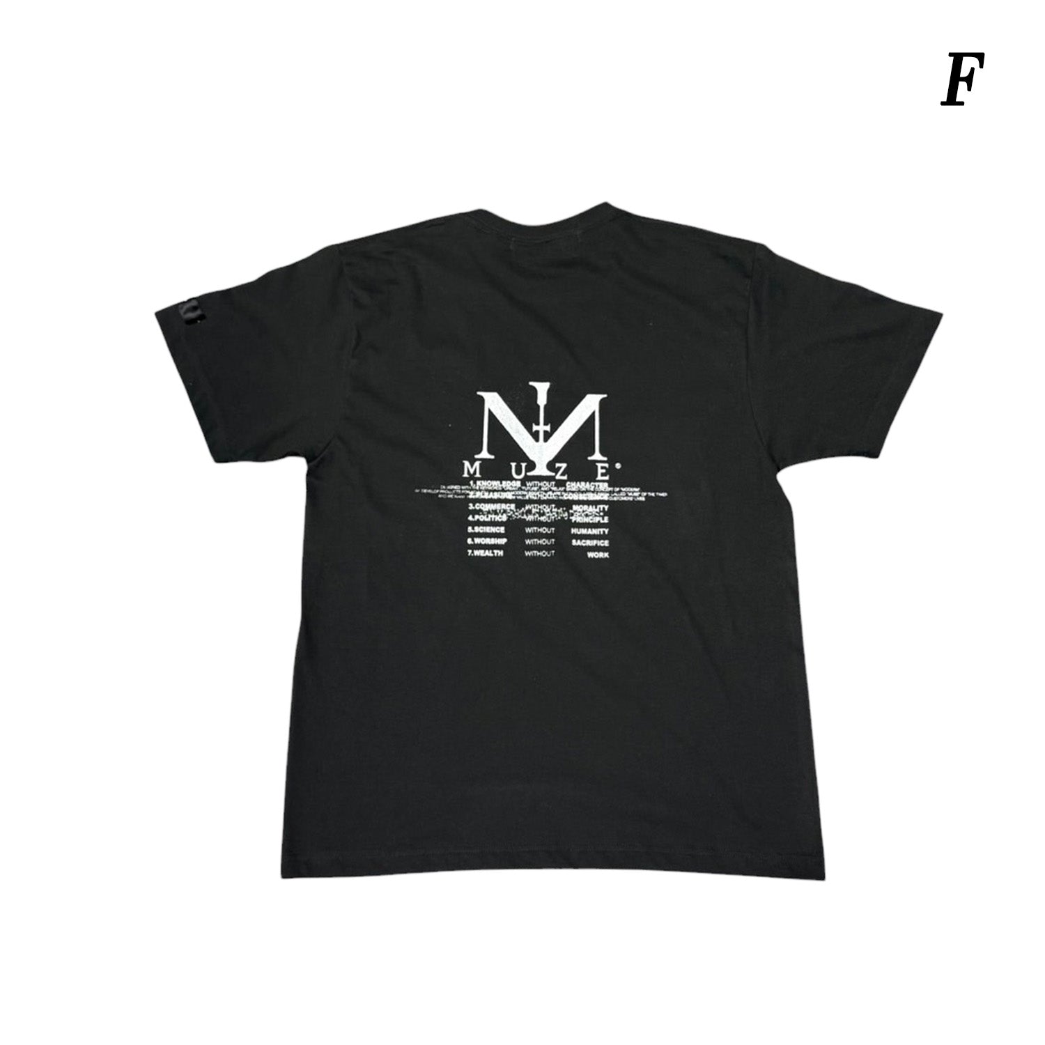 MUZU Tシャツ 黒　値下げしました！ MUZE®︎ -【× MINUS Point Zero part.3 GRAPHIC T-SH】ミューズ