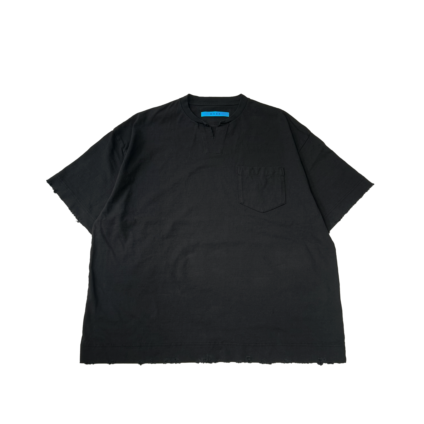 MUZE TURQUOISE LABEL  -【DAMAGE SKIPPER TEE (BLACK)】ミューズ ダメージスキッパーTシャツ ブラック