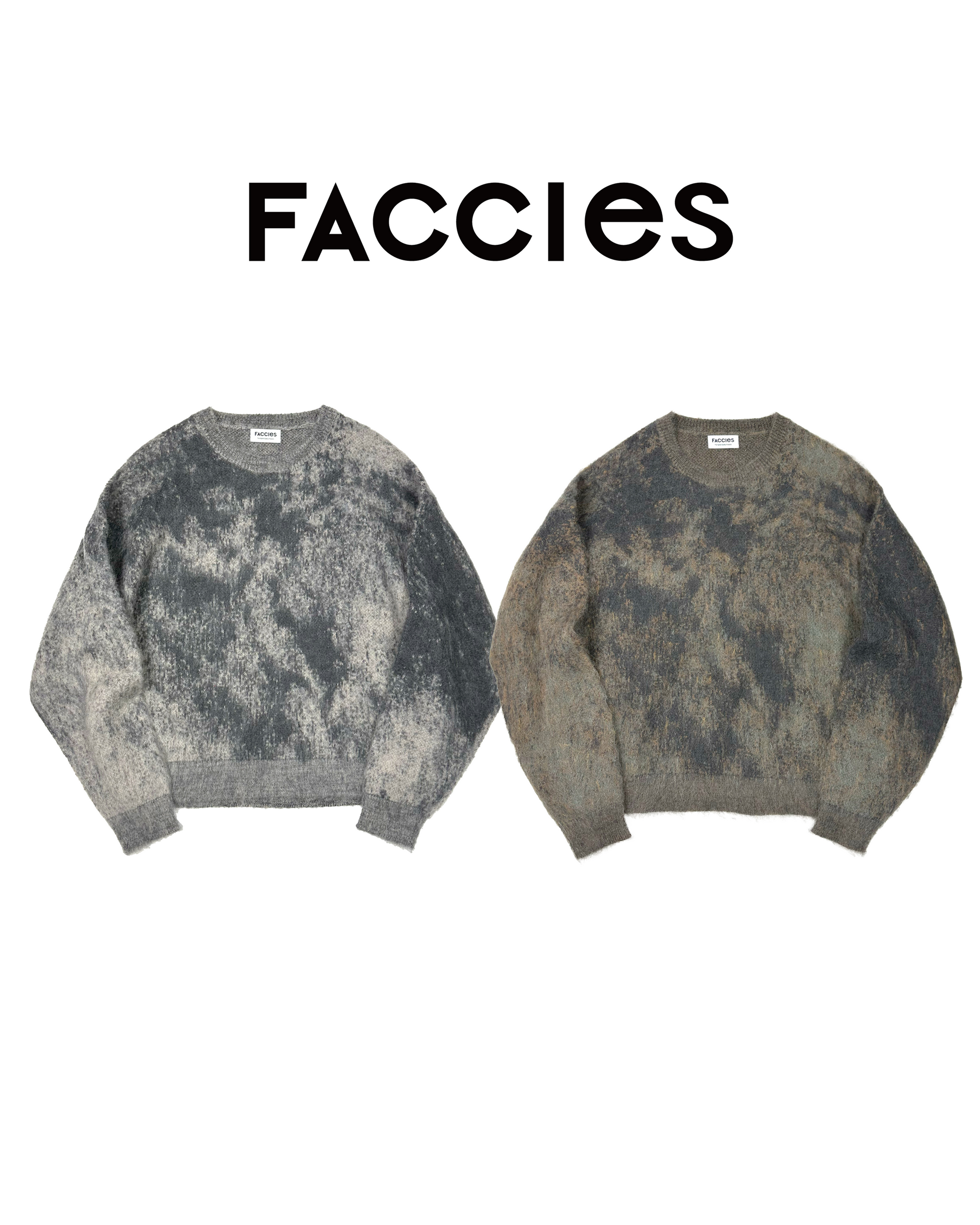 FACCIES - RUSTY JACQUARD MOHAIR KNIT PO(GRAY) ファッチーズ FACCIES - RUSTY JACQUARD MOHAIR KNIT PO(GRAY) ファッチーズ