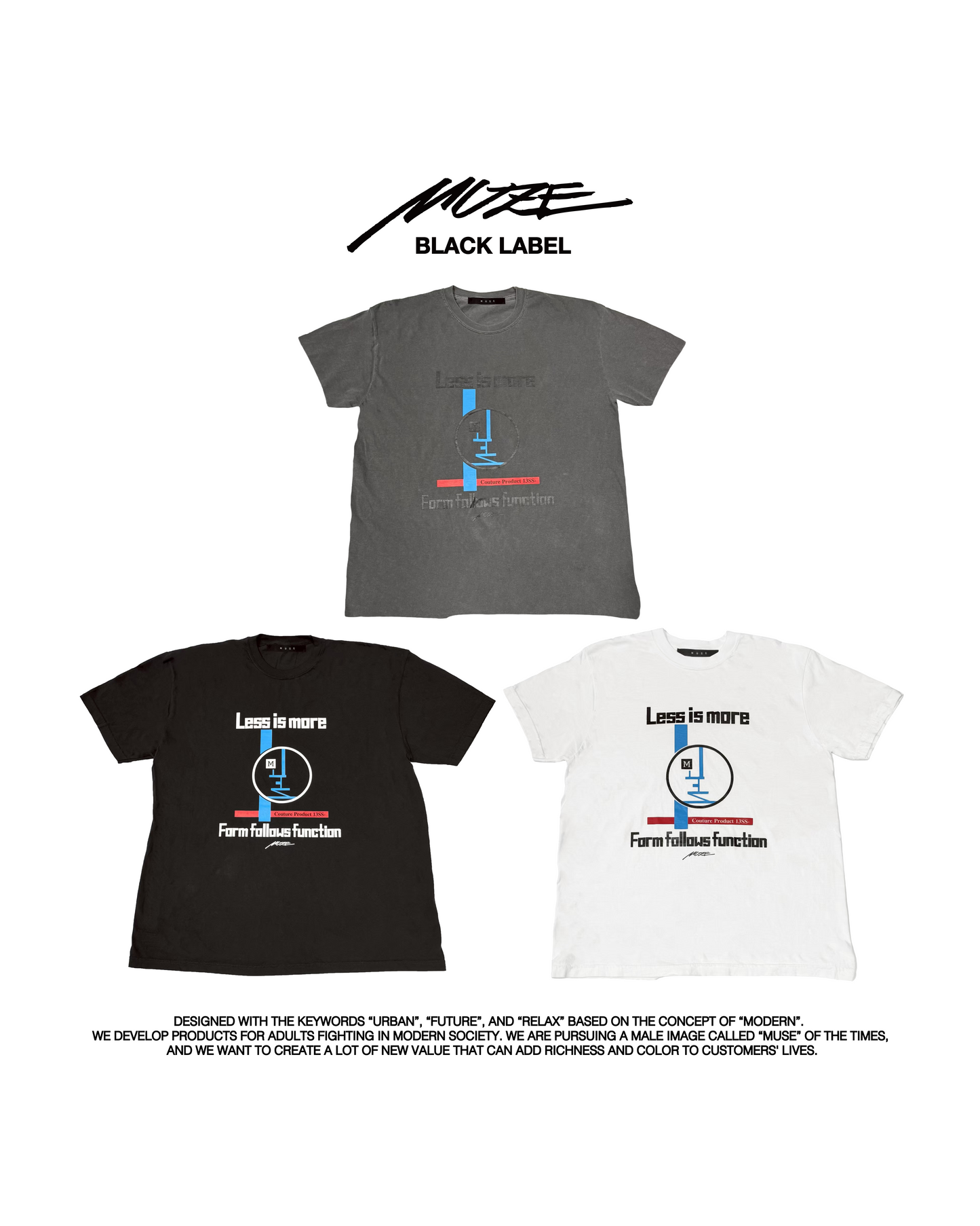 MUZE Tシャツ MUZE BLACK LABEL - 22SS LOGO TEE (VINTAGE BLACK) ミューズ