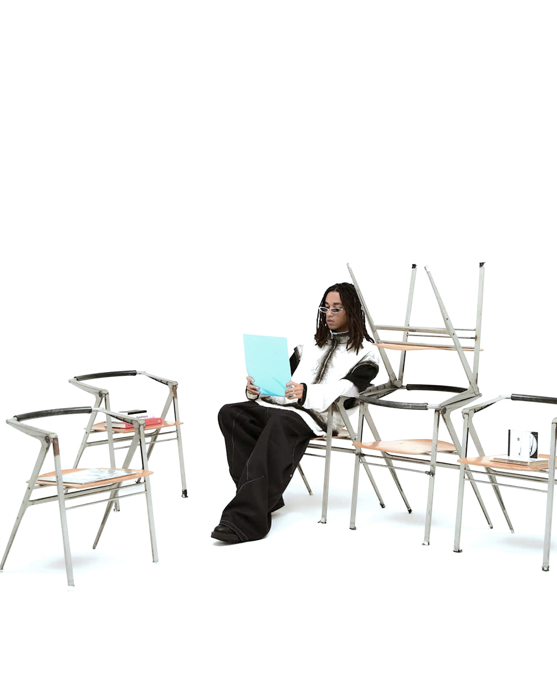 MUZE TURQUOISE LABEL -【2WAY SPRAY DENIM ZIP BLOUSON(WHITE MUZE TURQUOISE LABEL -【2WAY SPRAY DENIM ZIP BLOUSON(WHITE