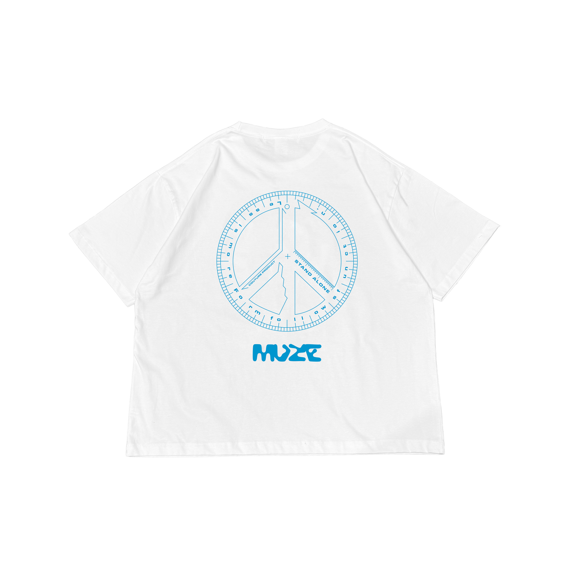 MUZE BLACK LABEL -【PEACE MULTI TOOL T-SH(WHITE×TURQUOISE