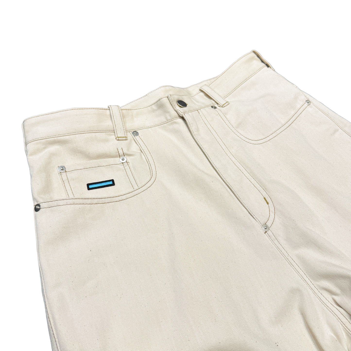 MUZE TURQUOISE LABEL - RIGID DARTS DENIM PANTS(WHT)ミューズ リジッド ダーツ デニム トラウザー ホワイト