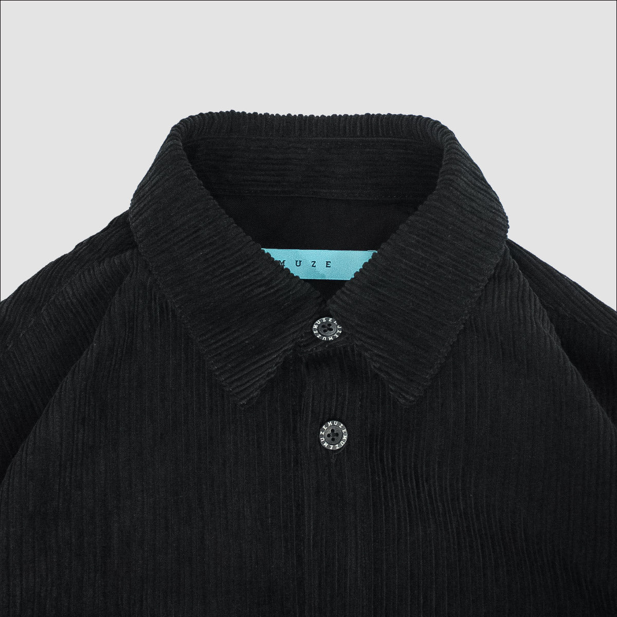 MUZE TURQUOISE LABEL-CIRCUIT RELAXED FIT CORDUROY SHIRTS(BLACK 