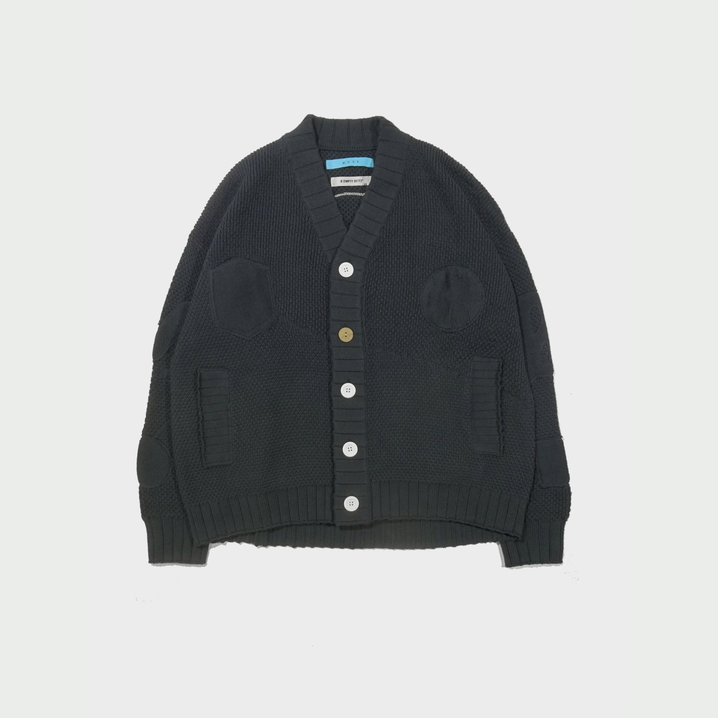 MUZE TURQUOISE LABEL× Ø【EMPTY SETT】™️ - VARSITY KNIT CARDIGAN(ONYX) ミューズ エンプティーセット バーシティー ニット カーディガン オニキス