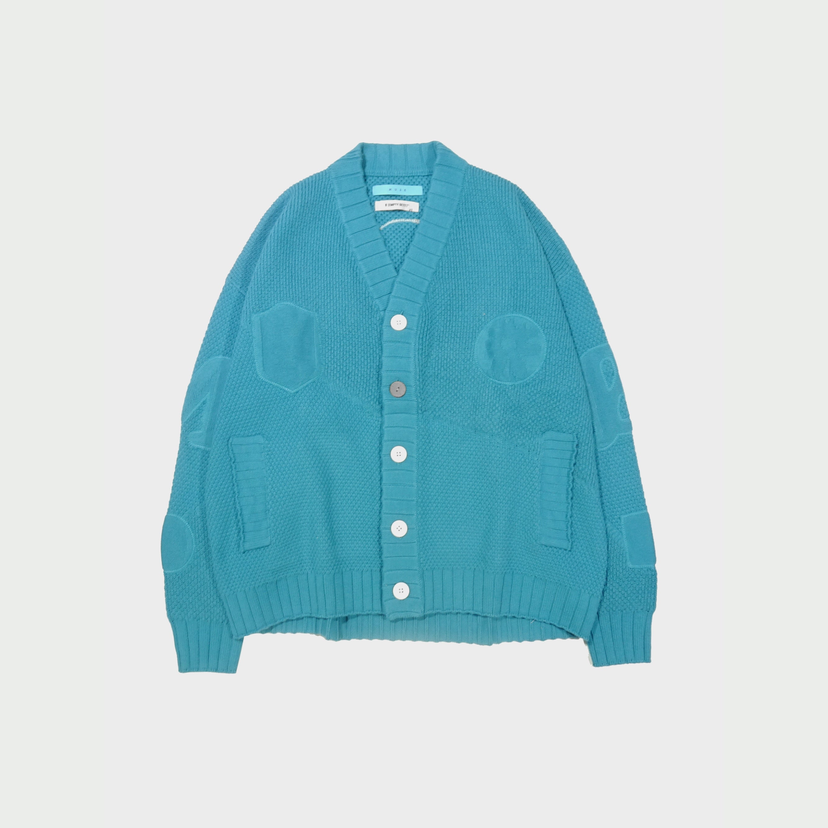 MUZE TURQUOISE LABEL× Ø【EMPTY SETT】™️ - VARSITY KNIT CARDIGAN(TURQUOIS –  MUZE TOKYO