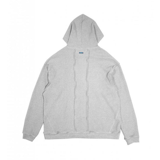 MUZE TURQUOISE LABEL - BIG HOOD WAFFLE W ZIP PARKA (GRAY) ミューズ ビッグフーディー ワッフル ダブルジップ パーカー グレー
