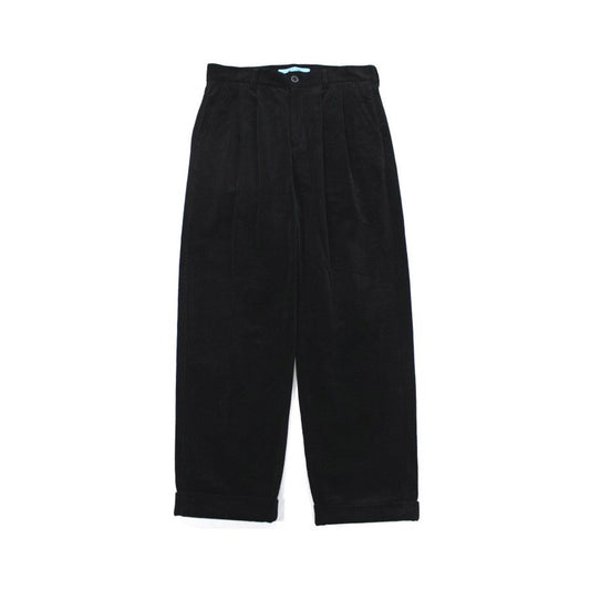 MUZE TURQUOISE LABEL - CORDUROY WIDE SLACKS(BLACK) ミューズ コーデュロイワイドスラックス ブラック