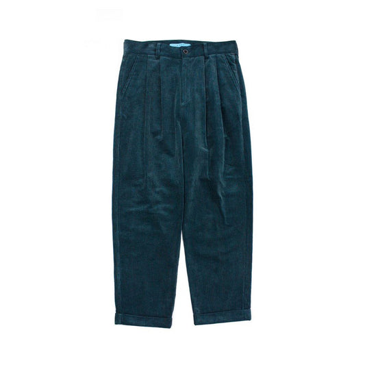 MUZE TURQUOISE LABEL - CORDUROY WIDE SLACKS(ROYAL GREEN) ミューズ コーデュロイワイドスラックス ロイヤルグリーン