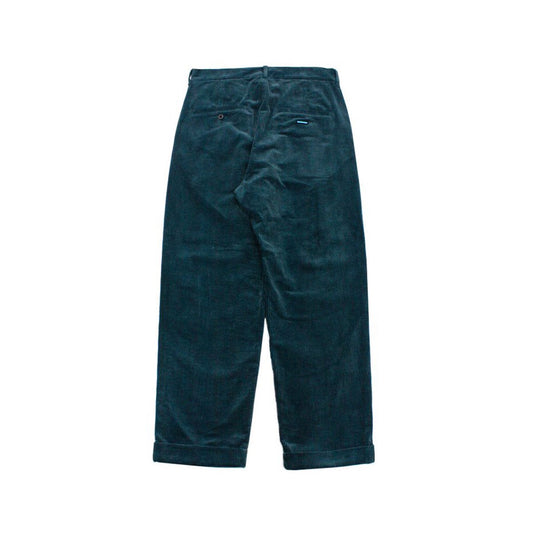 MUZE TURQUOISE LABEL - CORDUROY WIDE SLACKS(ROYAL GREEN) ミューズ コーデュロイワイドスラックス ロイヤルグリーン