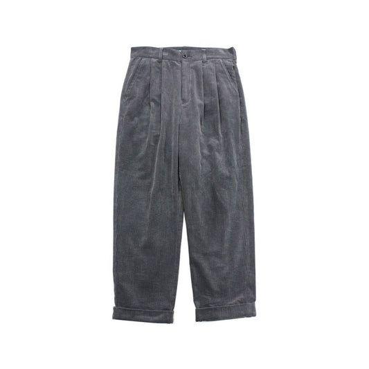 MUZE TURQUOISE LABEL - CORDUROY WIDE SLACKS(GRAY) ミューズ コーデュロイワイドスラックス グレー