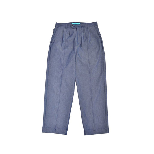 MUZE TURQUOISE LABEL - CENTER SEAM SOLOTEX DENIM SLACKS(INDIGO)ミューズ センター シーム ソロテックス デニムスラックス