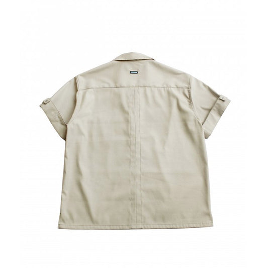 MUZE TURQUOISE LABEL - MULTI SHARK SHORT SLEEVE SHIRT (WHITE-BEIGE) ミューズ  マルチ シャーク ショートスリーブシャツ