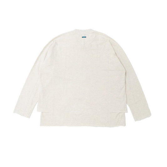 MUZE TURQUOISE LABEL - OVERSIZE LAYERED V-NECK SWEAT (OATMEAL) ミューズ オーバーサイズ レイヤード ヴイネック スウェット オートミール