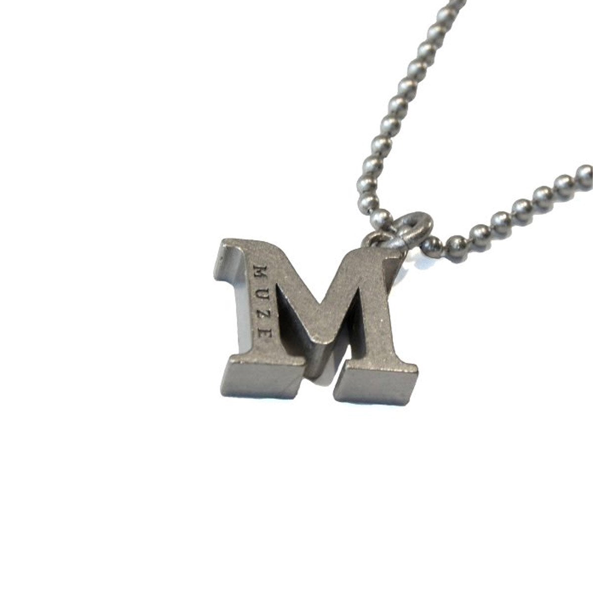 MUZE - M LOGO NECKLACE (MATTE SILVER) ミューズ ロゴ