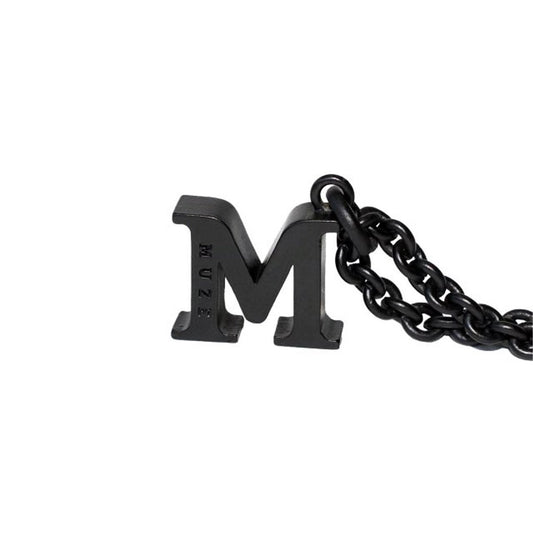 MUZE - M LOGO NECKLACE (SHINY BLACK) ミューズ ロゴ ネックレス シャイニーブラック