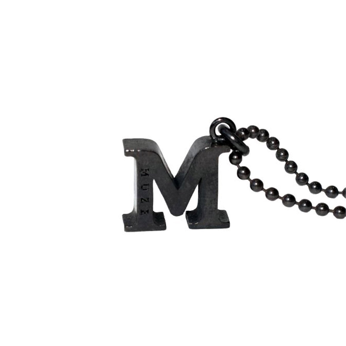 MUZE - M LOGO NECKLACE (MATTE BLACK) ミューズ ロゴ ネックレス 