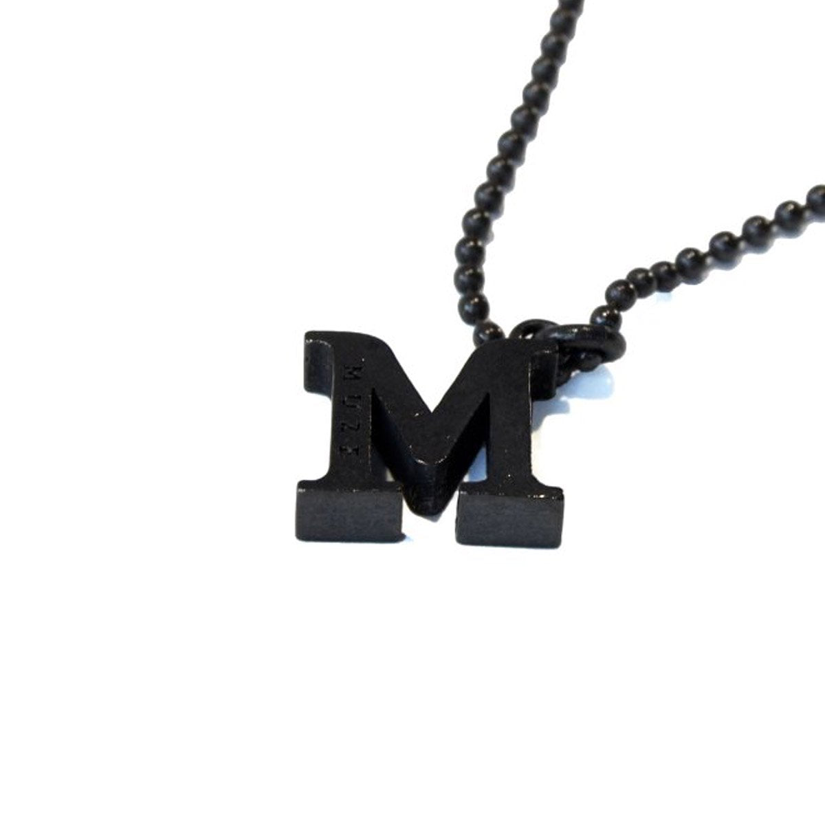 MUZE - M LOGO NECKLACE (MATTE BLACK) ミューズ ロゴ ネックレス マットブラック