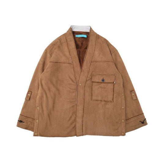 MUZE TURQUOISE LABEL - SUEDE BOMBER CARDIGAN (BROWN) ミューズ スウェードボンバーカーディガン ブラウン