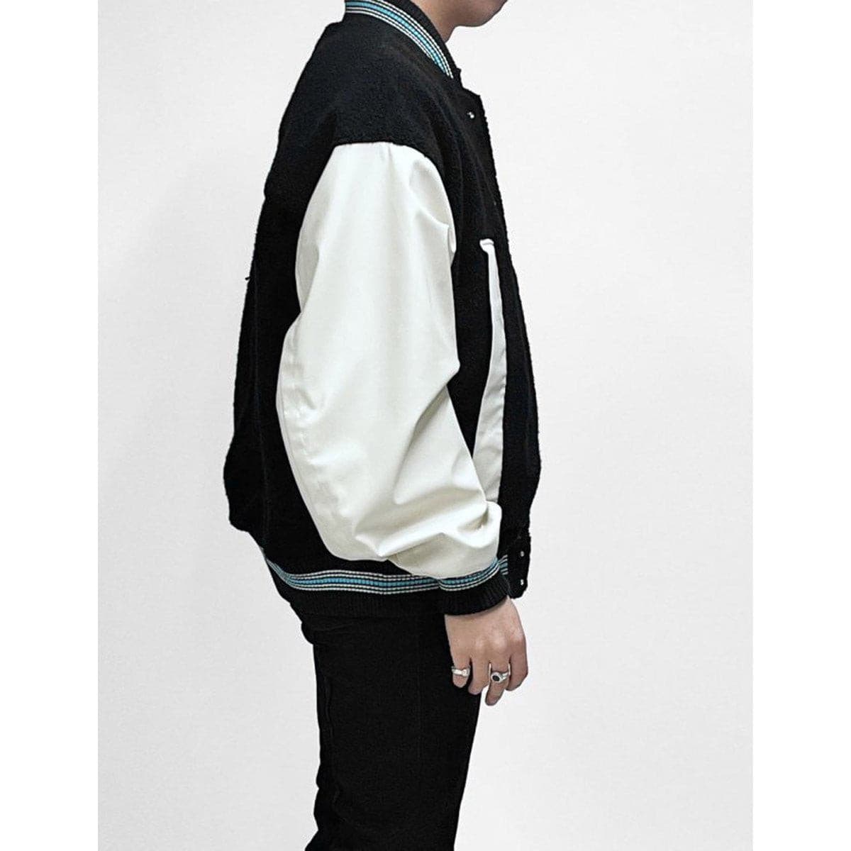MUZE TURQUOISE LABEL - STADIUM JUMPER (BLACK×NATURAL) ミューズ  スタジアムジャンパー ブラック×ナチュラル