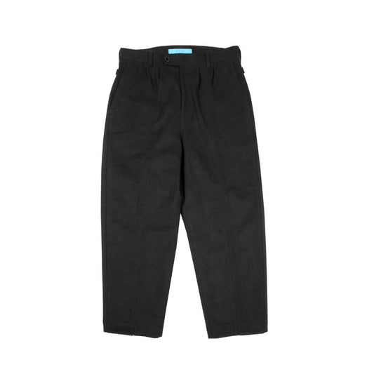 MUZE TURQUOISE LABEL - CENTER SEAM SUEDE SLACKS (BLACK) ミューズ  センター シーム スウェード スラックス ブラック